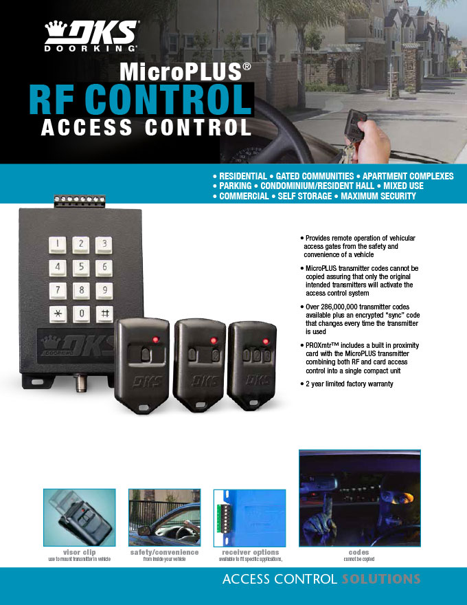 Door King 8069080 MicroPLUS Transmitter – Replacement Remote For Gate & Access Control Systems (Single Button, 1B Model)