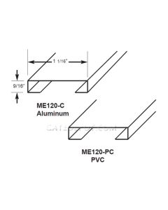 Miller Edge ME120-PC Rigid PVC Mounting Channel