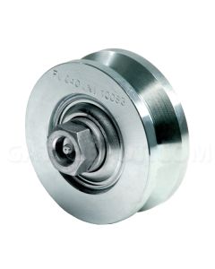 Comunello 322V-200 8" V-Groove Wheel, 2 Bearings w/ Grease Zerk, 1-1/2" Wide, Galvanized