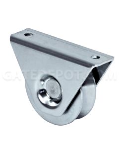 Comunello 325V-100 4" Surface Mount V-Groove Wheel, 1 Bearing, 7/8" Wide, Galvanized