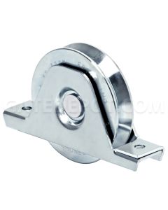 Comunello 335V-100 4" Recessed Mount V-Groove Wheel, 1 Bearing, 7/8" Wide, Galvanized