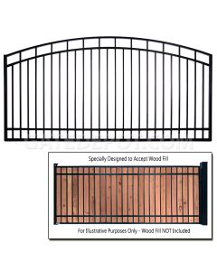 DuraGate Arch Top Driveway Gate - Single / Accepts Wood Infill - 12' W x 5' H