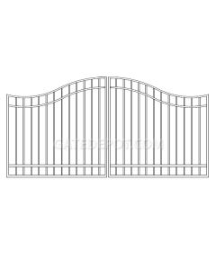DuraGate Bell Curve Driveway Gate - Dual / 12' W x 5' H
