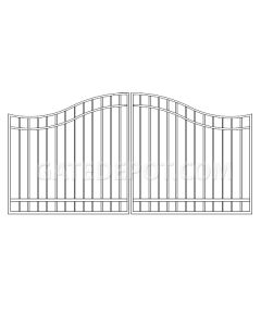DuraGate Bell Curve Driveway Gate - Dual / 12' W x 4' H