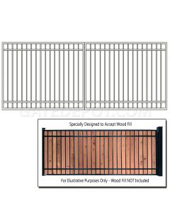 DuraGate Flat Top Driveway Gate - Dual / Accepts Wood Infill - 14' W x 5' H
