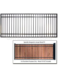 DuraGate Flat Top Driveway Gate - Single / Accepts Wood Infill -10' W x 5' H