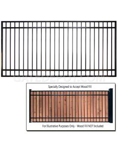 DuraGate Flat Top Driveway Gate - Single / Accepts Wood Infill - 14' W x 6' H
