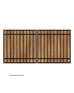 DuraGate Modular Flat Top Driveway Gate - Dual / Accepts Wood Infill - 10' W x 5' H