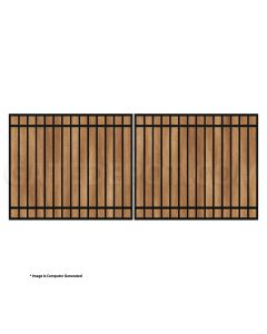 DuraGate Modular Flat Top Driveway Gate - Dual / Accepts Wood Infill - 14' W x 6' H