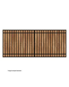 DuraGate Modular Flat Top Driveway Gate - Single / Accepts Wood Infill - 14' W x 6' H