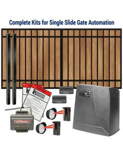 DuraGate Slide Gate & Automation Kit - Modular Flat Top 10x5' Single / Accepts Wood Infill
