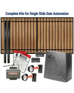 DuraGate Slide Gate & Automation Kit - Modular Flat Top 12x6' Single / Accepts Wood Infill
