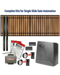 DuraGate Slide Gate & Automation Kit - Modular Flat Top 14x6' Single / Accepts Wood Infill
