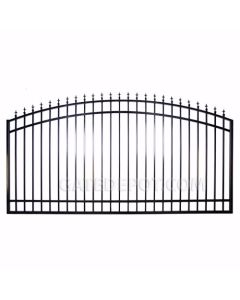 DuraGate Arch Top Driveway Gate - Single / 14' W x 5' H - Finial Stubs