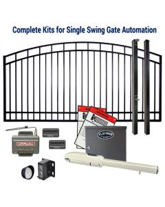 DuraGate KIT-BLACT815-14-AS-SW Swing Gate & Automation Kit - Arch Top 14' Single w/ Platinum Access BLACT815 Operator