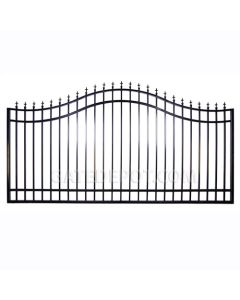 DuraGate Bell Curve Driveway Gate - Single / 14' W x 5' H - Finial Stubs