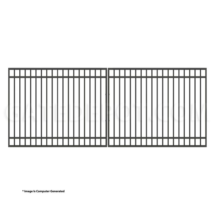 DuraGate Modular Flat Top Driveway Gate - Dual / 15' W x 6' H