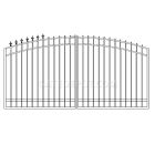 DuraGate Arch Top Driveway Gate - Dual / 16' W x 5' H - Finial Stubs
