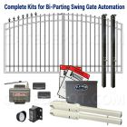 DuraGate KIT-BLACT815-16-ADF-SW Swing Gate & Automation Kit - Arch Top 16' Bi-Parting w/ Finial Stubs & Platinum Access BLACT815 Operator
