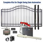 DuraGate KIT-BLACT815-12-BSF-SW Swing Gate & Automation Kit - Bell Curve 12' Single w/ Finial Stubs & Platinum Access BLACT815 Operator
