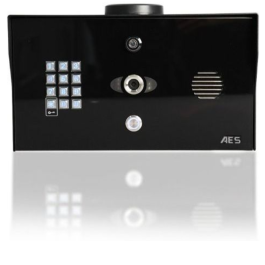 AES Global OPYN-PRO-4G-PBK-US 1 button IP Video Callbox with Keypad and Prox Reader - PEDESTAL MOUNT BLACK