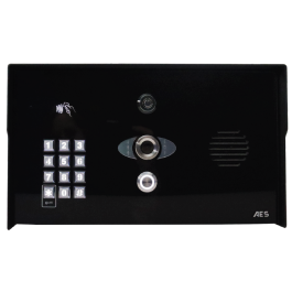 AES Global OPYN-PRO-IP-PBK-US 1 button IP Video Callbox with Keypad and Prox Reader - PEDESTAL MOUNT BLACK