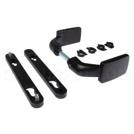 Locinox P00006200-9005 3006FIX-9005 Handle Pair w/ Fixed or Rotating Operation - Anodized Aluminum / Black