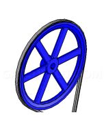 DoorKing 2600-597 Pulley - 13&quot; x 7/8&quot; Cast Iron AK134