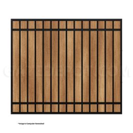 DuraGate Modular Flat Top Pedestrian Gate w/ Wood Infill - 7' W x 6' H