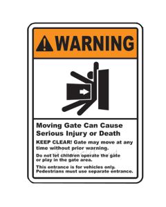 DuraGate WRN-S-S Small Automatic Gate Warning Sign