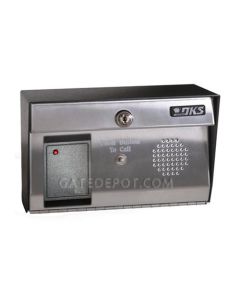 DoorKing 1504-122 AWID Proximity Card Reader with Enclosure & Intercom Substation, up to 8" Read Range