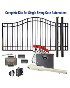 DuraGate KIT-BLACT815-12-BS-SW Swing Gate & Automation Kit - Bell Curve 12' Single w/ Platinum Access BLACT815 Operator

