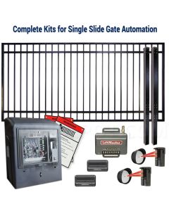 DuraGate KIT-12X6-FS-SL Flat Top 12x6' Single Slide Gate & Automation Kit