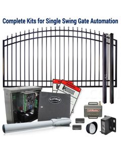 DuraGate KIT-12-ASF-SW Arch Top 12' Single Swing Gate & Automation Kit w/ Finial Stubs