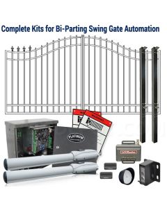 DuraGate KIT-12-BDF-SW Bell Curve 12' Bi-Parting Swing Gate & Automation Kit w/ Finial Stubs