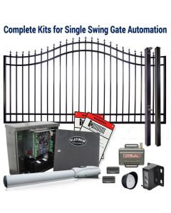DuraGate KIT-12-BSF-SW Bell Curve 12' Single Swing Gate & Automation Kit w/ Finial Stubs