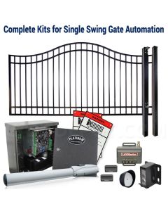DuraGate KIT-10X4-BS-SW Bell Curve Top 10x4' Single Swing Gate & Automation Kit
