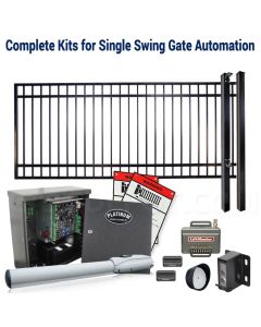 DuraGate KIT-12X4-FS-SW Flat Top 12x4' Single Swing Gate & Automation Kit