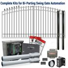 DuraGate KIT-14-ADF-SW Arch Top 14' Bi-Parting Swing Gate & Automation Kit w/ Finial Stubs