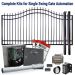DuraGate KIT-14-BSF-SW Bell Curve 14' Single Swing Gate & Automation Kit w/ Finial Stubs
